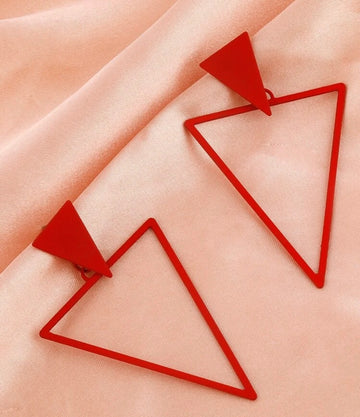 Red Pyramid Earrings