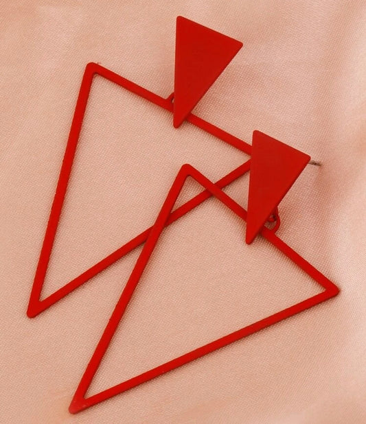 Red Pyramid Earrings